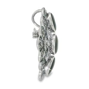 Brosa-Pandantiv Argint cu Marcasite si Sidef Abalone Fern - Img 2