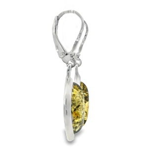 Cercei Argint cu sistem de inchidere leverback Chihlimbar Agafya Light Green - Img 2