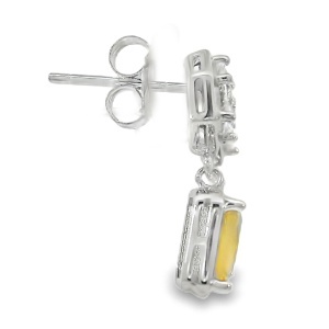 Cercei Argint cu surub Sultanit de laborator si Cubic Zirconia Ayla - Img 2