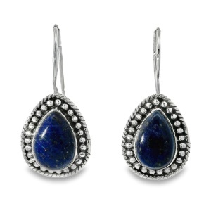 Cercei Argint cu tortita clasica Lapis Lazuli Vedika