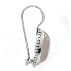 Cercei Argint cu tortita clasica Quartz Roz Mehari - Img 2