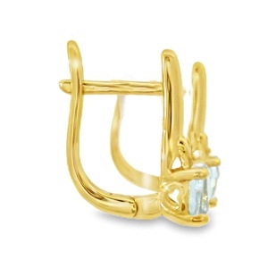 Cercei Argint suflat Aur 585 cu inchidere englezeasca Topaz Salome - Img 2