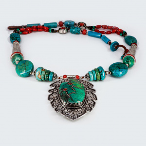 Colier Argint Statement Turquoise Monisha - Img 4