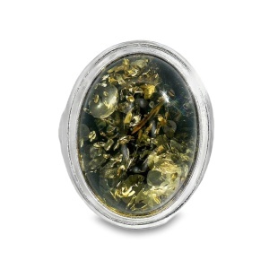 Inel Argint Chihlimbar Verde Enelli