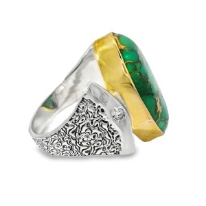 Inel Argint Green Copper Turquoise Juhi - Img 2