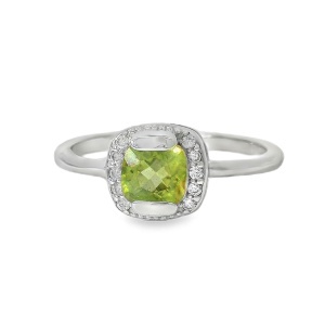 Inel Argint Peridot si Cubic Zirconia Chalida