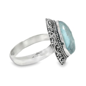 Inel Argint realizat manual Larimar Gemi - Img 2