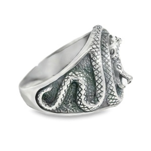 Inel Argint Sigiliu Snakes - Img 2