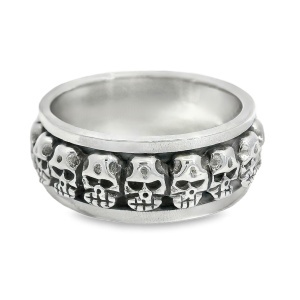 Inel Argint Spinner Anti Stres Capete de Mort