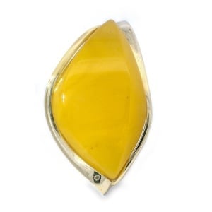 Inel Argint suflat Aur 585 Chihlimbar Baltic Birdie