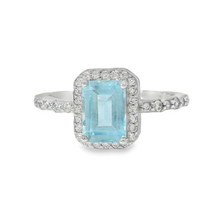 Inel Argint Topaz Albastru si Cubic Zirconia Achara