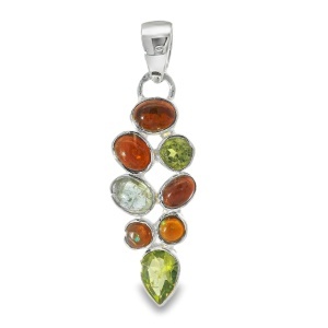Pandantiv Argint Opal Etiopian si Peridot Chandana