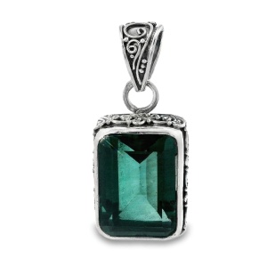 Pandantiv Argint Realizat Manual Quartz Verde Sandhy