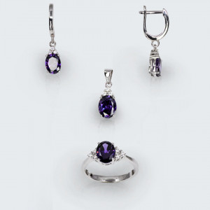 Set amethyst drops