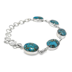Bratara Argint Blue Copper Turquoise Gijrah - Img 2