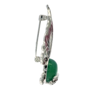 Brosa Argint Agata Verde Yu - Img 2