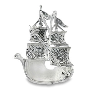 Brosa-Pandantiv Argint Corabie cu Marcasite Mee - Img 2
