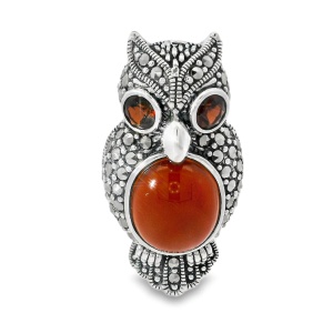 Brosa-Pandantiv Argint Marcasite Adele Red