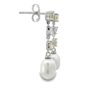Cercei Argint cu sistem de inchidere cu surub Cubic Zirconia Rosette - Img 2
