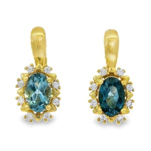 Cercei Argint suflat Aur 585 cu inchidere englezeasca Topaz Leila