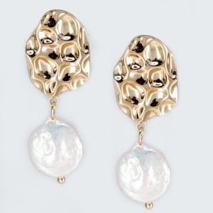 Cercei Argint suflat Aur 585 cu surub Olivia