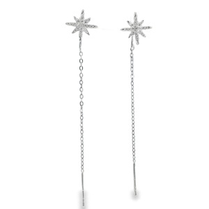 Cercei lungi din Argint Cubic Zirconia Jade
