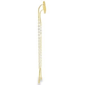 Cercei lungi din Argint suflat Aur 585 Cubic Zirconia Manon - Img 2