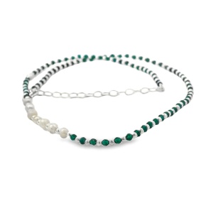 Colier Argint Agata Verde Rosnai - Img 2