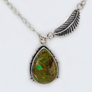 Colier Argint Green Copper Turquoise Kalyani - Img 2