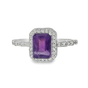 Inel Argint Ametist si Cubic Zirconia Achara