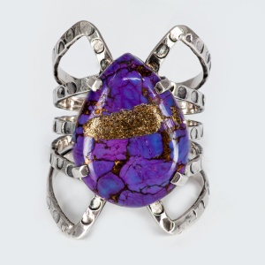 Inel Argint Purple Copper Turquoise Kavya
