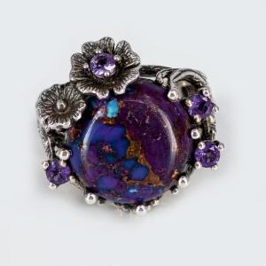 Inel Argint Purple Copper Turquoise Nilima