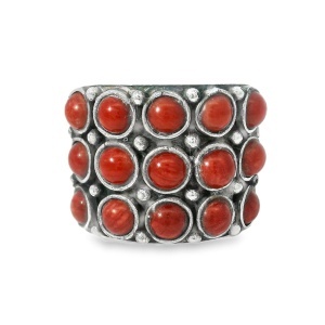 Inel Argint realizat manual Coral Nailah