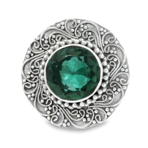 Inel Argint realizat manual Quartz Verde Yumna