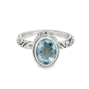 Inel Argint realizat manual Topaz Albastru Rina