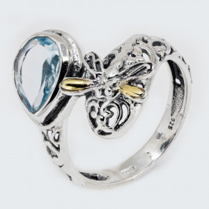 Inel Argint Topaz Albastru Zayah