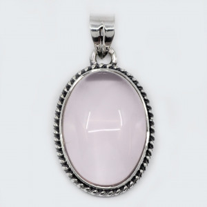 Pandantiv Argint Statement Quartz Roz Kaarunya