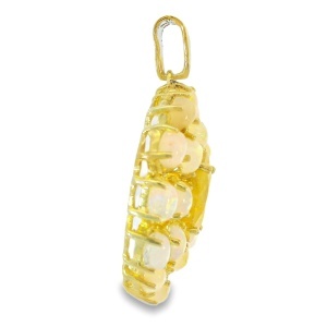 Pandantiv Argint suflat Aur 585 Radacina de Safir Galben si Opal Etiopian Sithmi - Img 2
