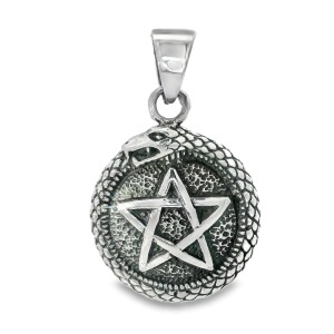 Pandantiv Argint Unisex Ouroboros Pentagram