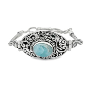 Bratara Argint realizata manual Larimar Gita