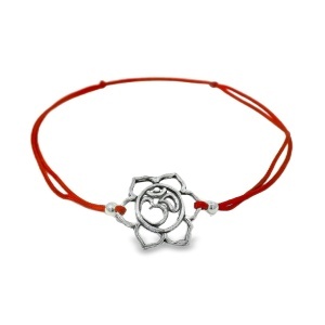 Bratara Argint Snur Textil Ohm Lotus