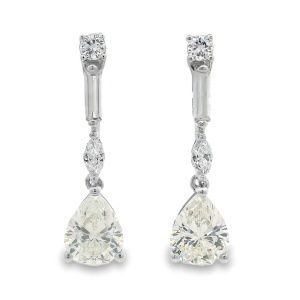 Cercei Argint cu sistem de inchidere cu surub Cubic Zirconia Fleur