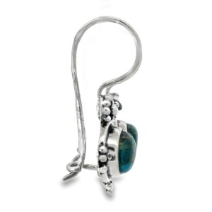 Cercei Argint cu tortita clasica Blue Copper Turquoise Mayurakshi - Img 2