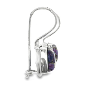 Cercei Argint cu tortita si inchidere Purple Copper Turquoise Drishti - Img 2