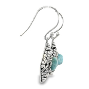 Cercei Argint realizati manual Larimar Chinmayi - Img 2