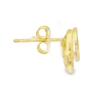 Cercei Argint suflat Aur 585 cu surub Zirconia Therese - Img 2