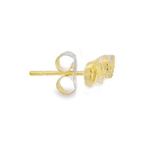 Cercei din Argint suflat Aur 585 cu surub Cubic Zirconia Valentine - Img 2