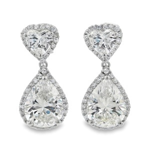 Cercei inima Argint cu sistem de inchidere cu surub Cubic Zirconia Rozen