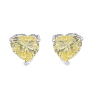 Cercei inima Argint cu sistem de inchidere englezesc Cubic Zirconia Laureline