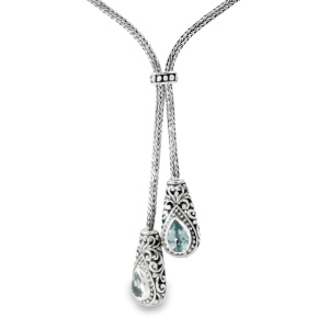 Colier Argint realizat manual Topaz Albastru Dawani